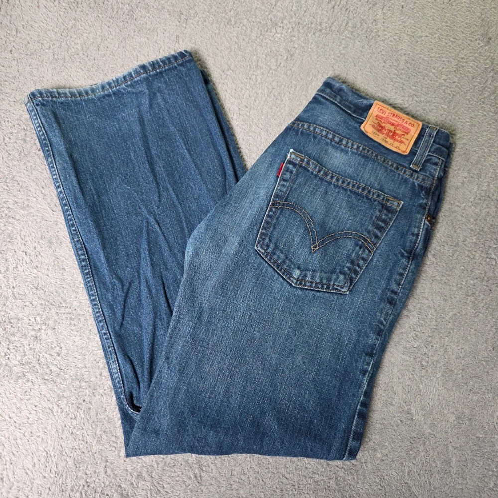Levis Boys 18 Reg 527 Slim Bootcut Jeans Blue Medium Wash 100% Cotton 29x29
